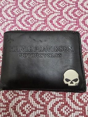 Harley Davidson Leather Wallet. Willie G Bi Fold Black Wallet. Billfold Wallet